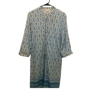 Cabana Life Blue Print Dress Size LARGE